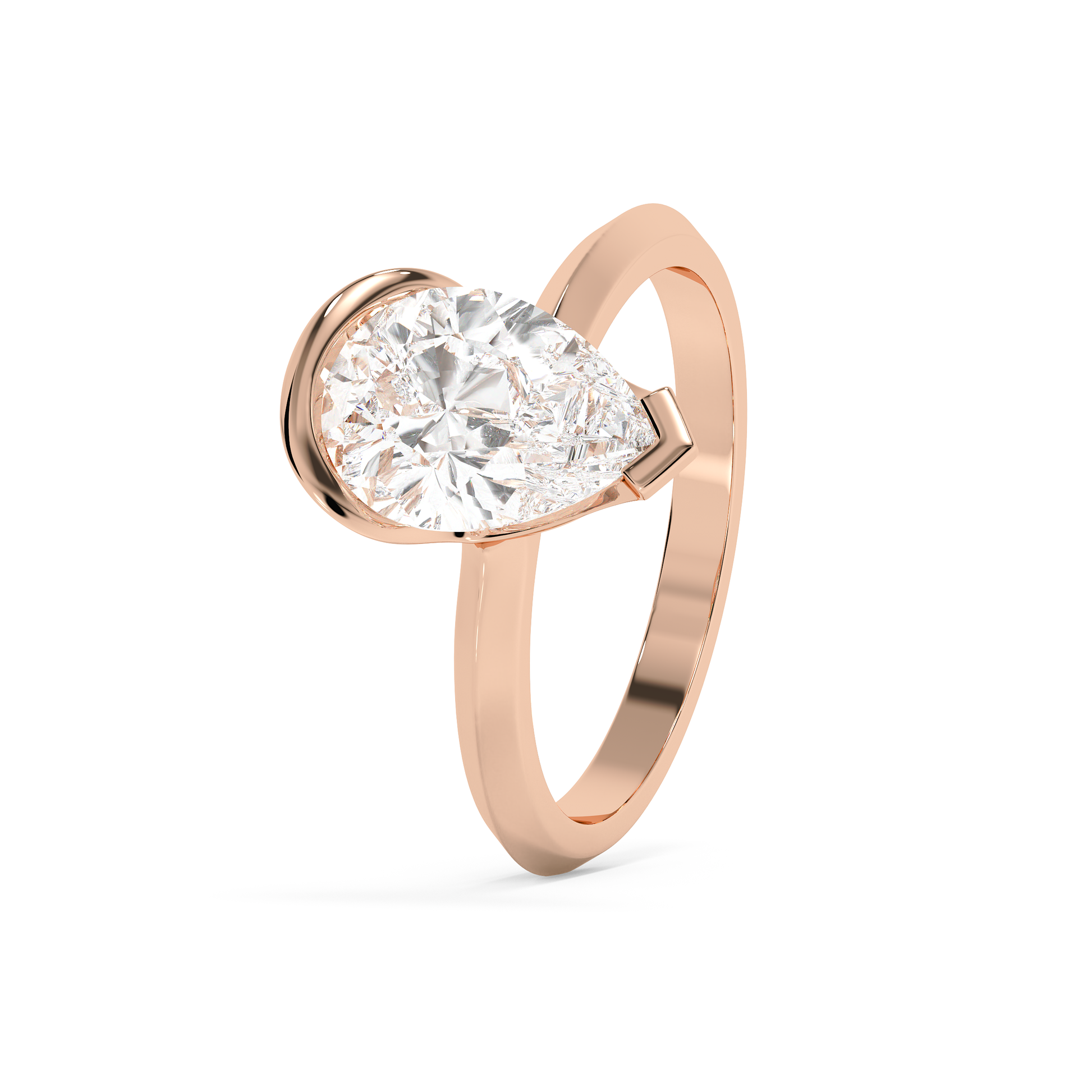 Emerald Solitaire Lab Grown Diamond Engagement Ring