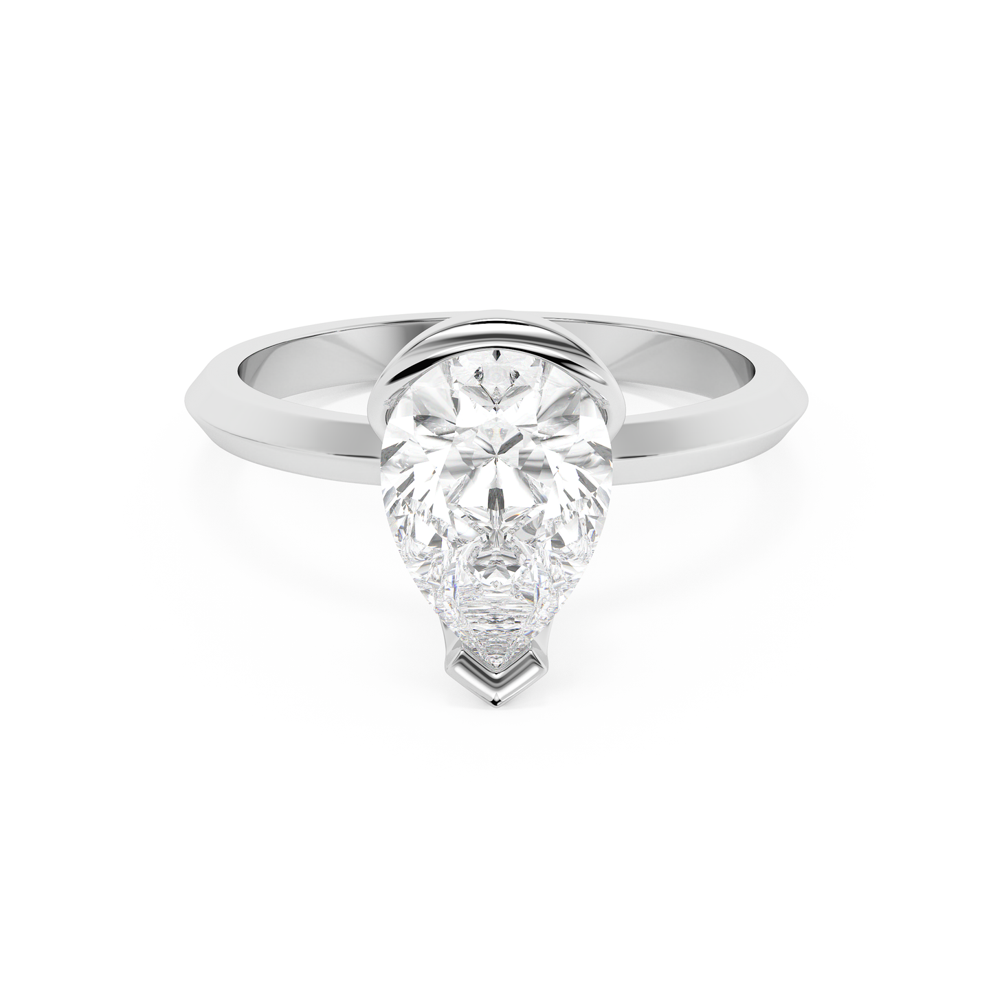 Emerald Solitaire Lab Grown Diamond Engagement Ring