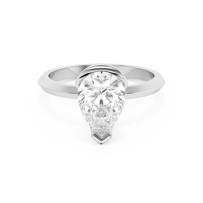 Emerald Solitaire Lab Grown Diamond Engagement Ring
