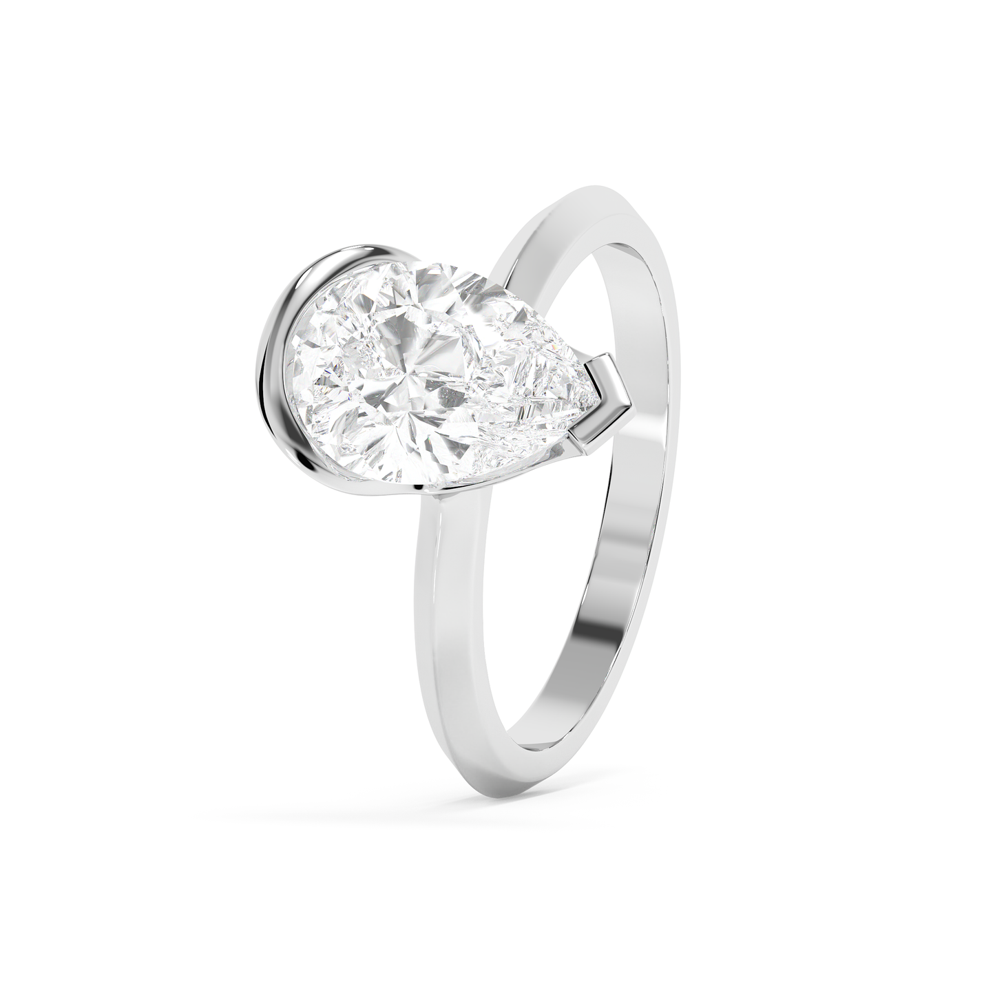 Emerald Solitaire Lab Grown Diamond Engagement Ring
