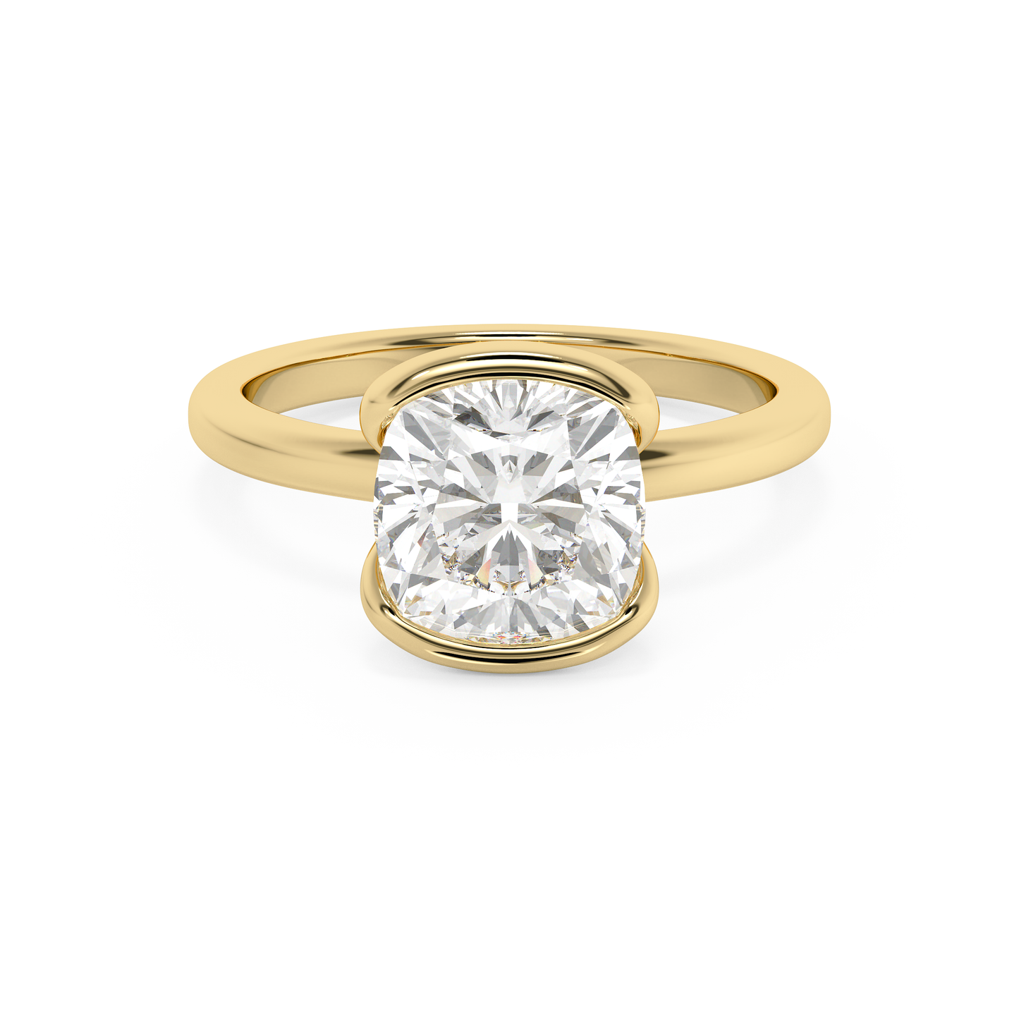 Emerald Solitaire Lab Grown Diamond Engagement Ring