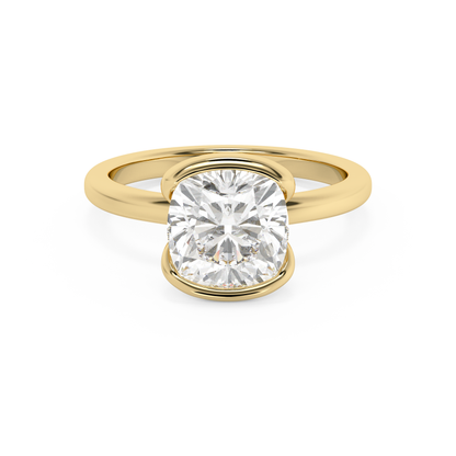 Emerald Solitaire Lab Grown Diamond Engagement Ring