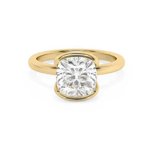 Emerald Solitaire Lab Grown Diamond Engagement Ring