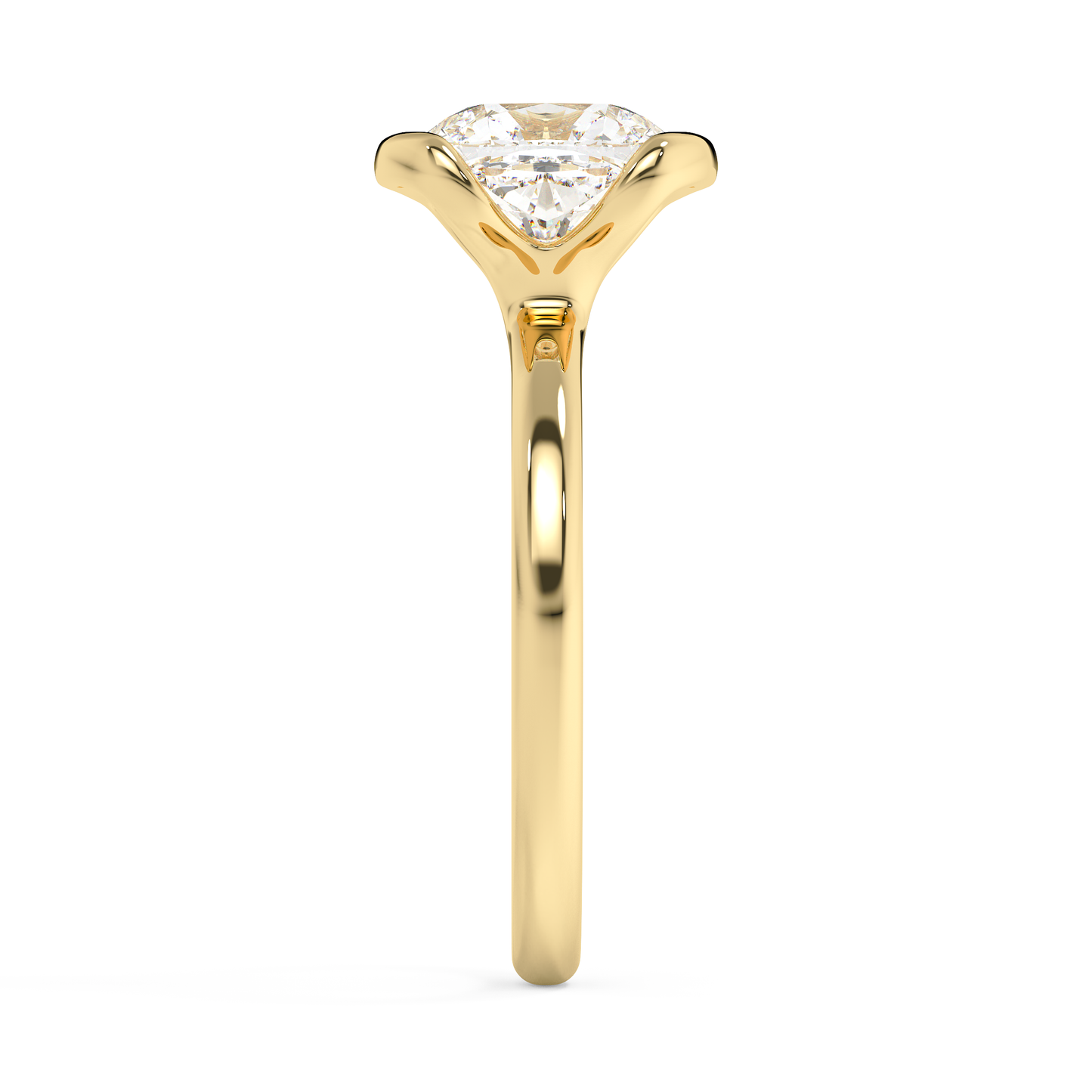 Emerald Solitaire Lab Grown Diamond Engagement Ring