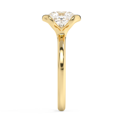 Emerald Solitaire Lab Grown Diamond Engagement Ring