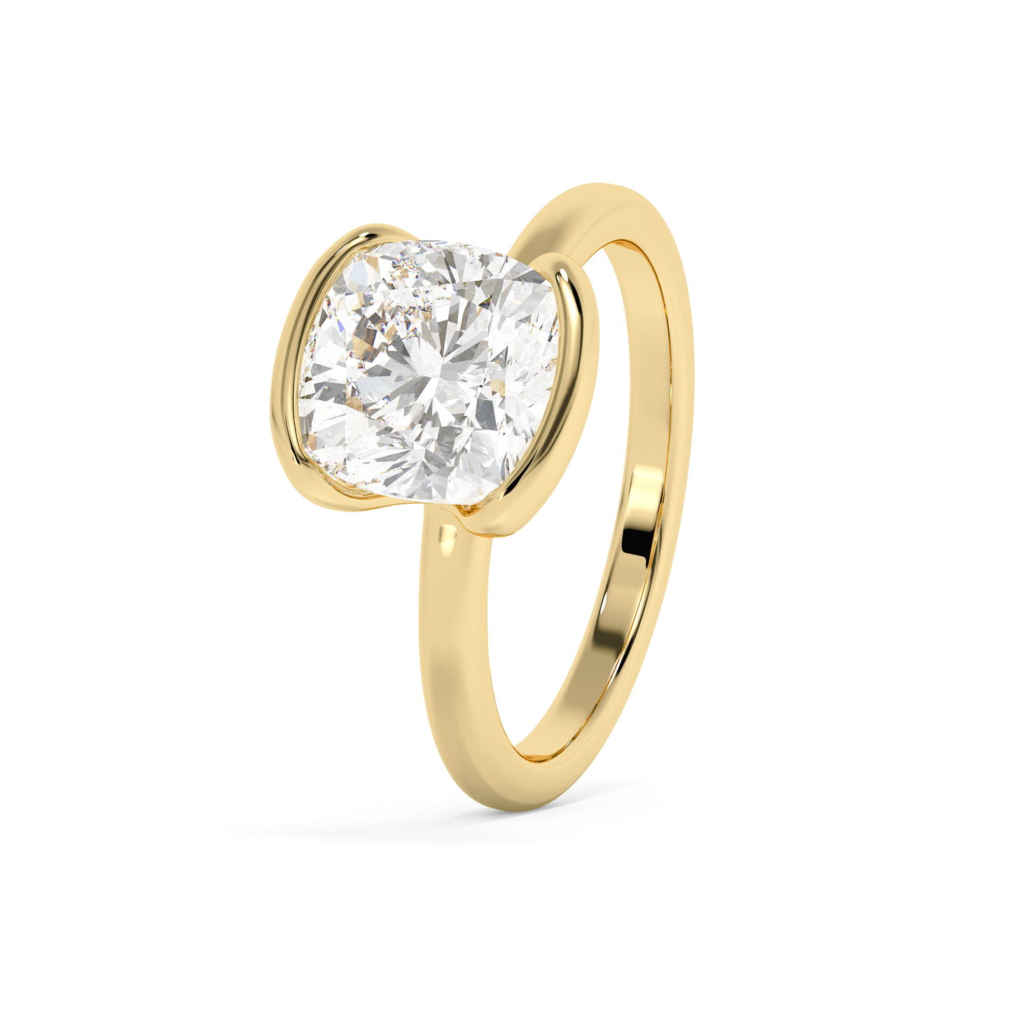 Emerald Solitaire Lab Grown Diamond Engagement Ring
