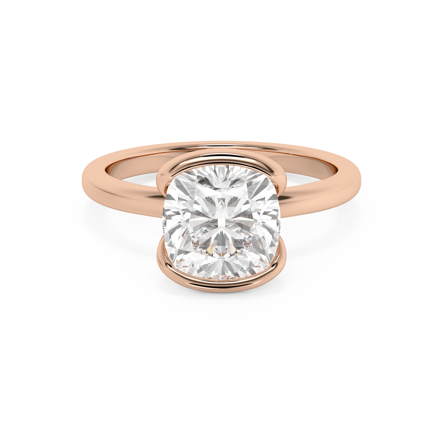 Emerald Solitaire Lab Grown Diamond Engagement Ring