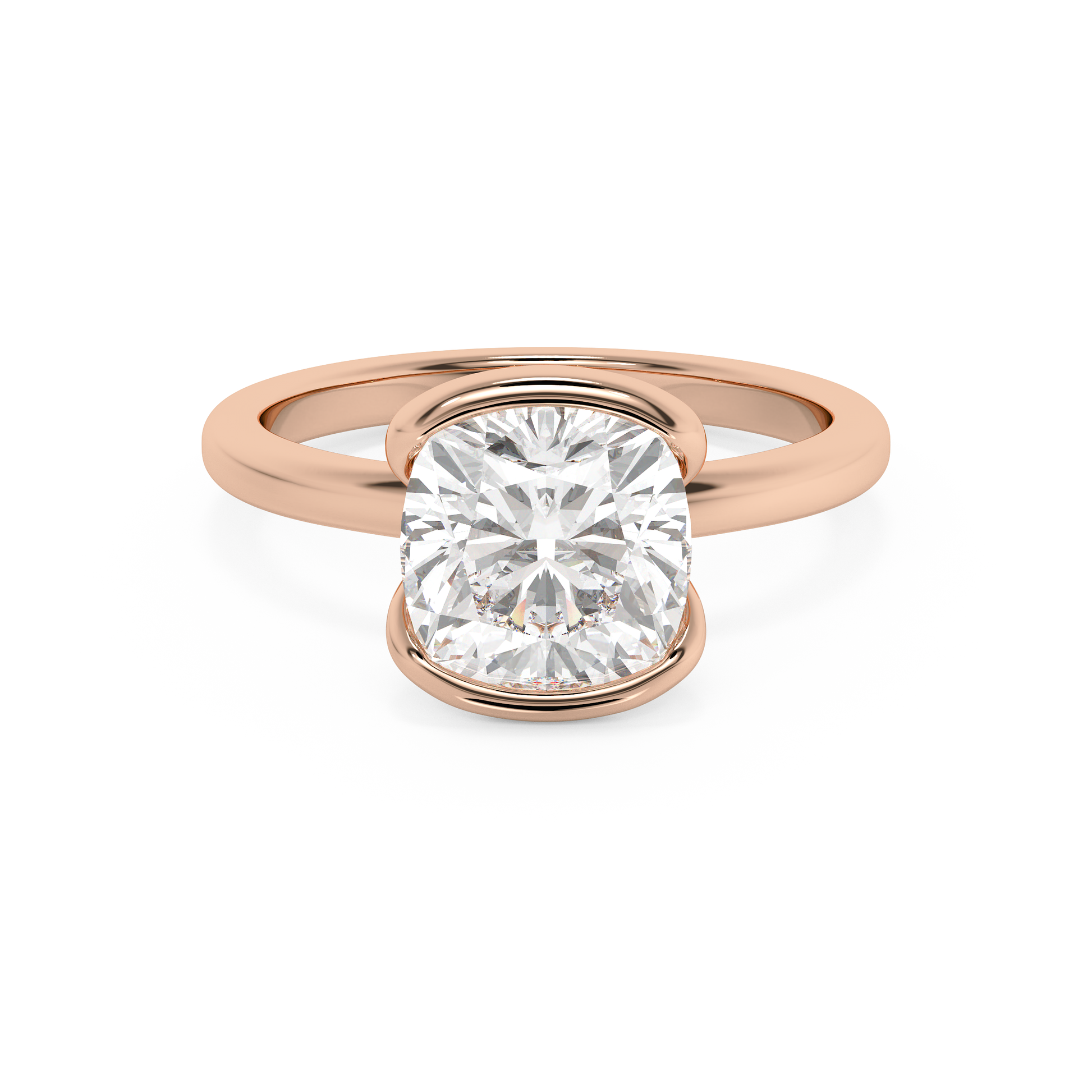 Emerald Solitaire Lab Grown Diamond Engagement Ring