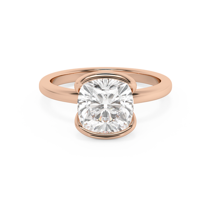 Emerald Solitaire Lab Grown Diamond Engagement Ring