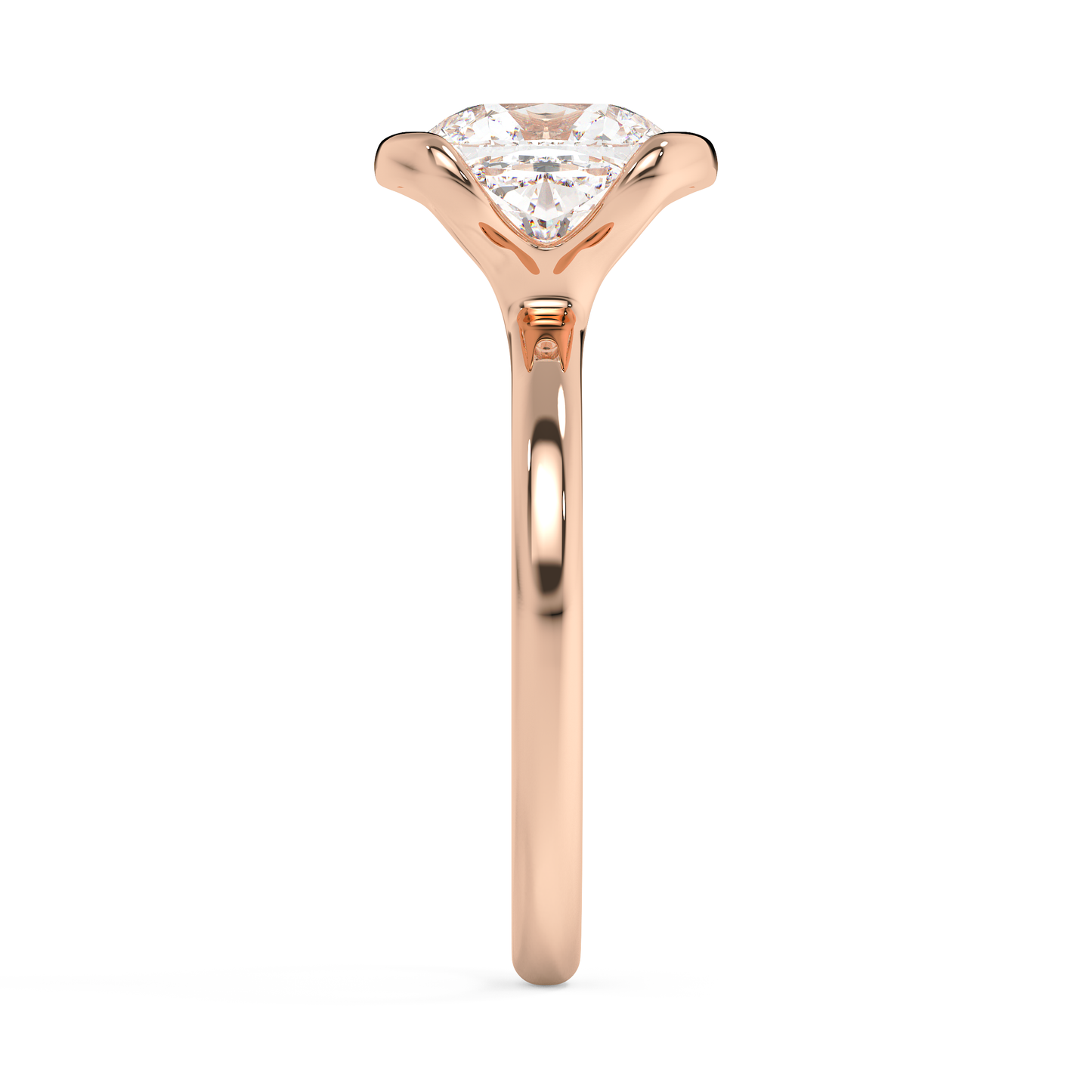 Emerald Solitaire Lab Grown Diamond Engagement Ring