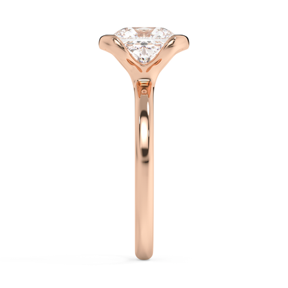 Emerald Solitaire Lab Grown Diamond Engagement Ring