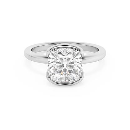 Emerald Solitaire Lab Grown Diamond Engagement Ring