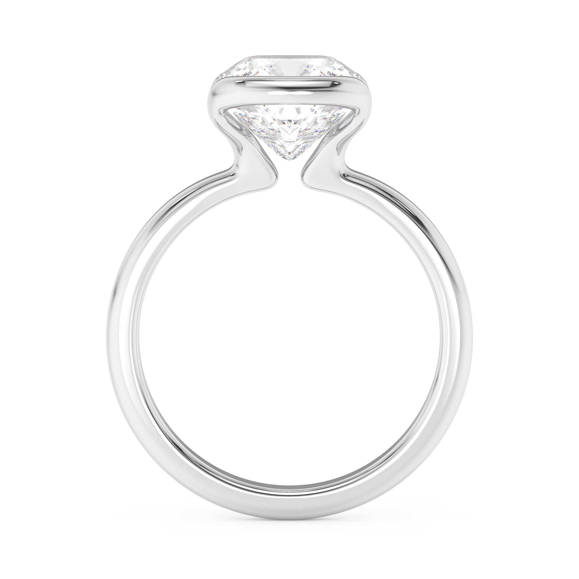 Emerald Solitaire Lab Grown Diamond Engagement Ring