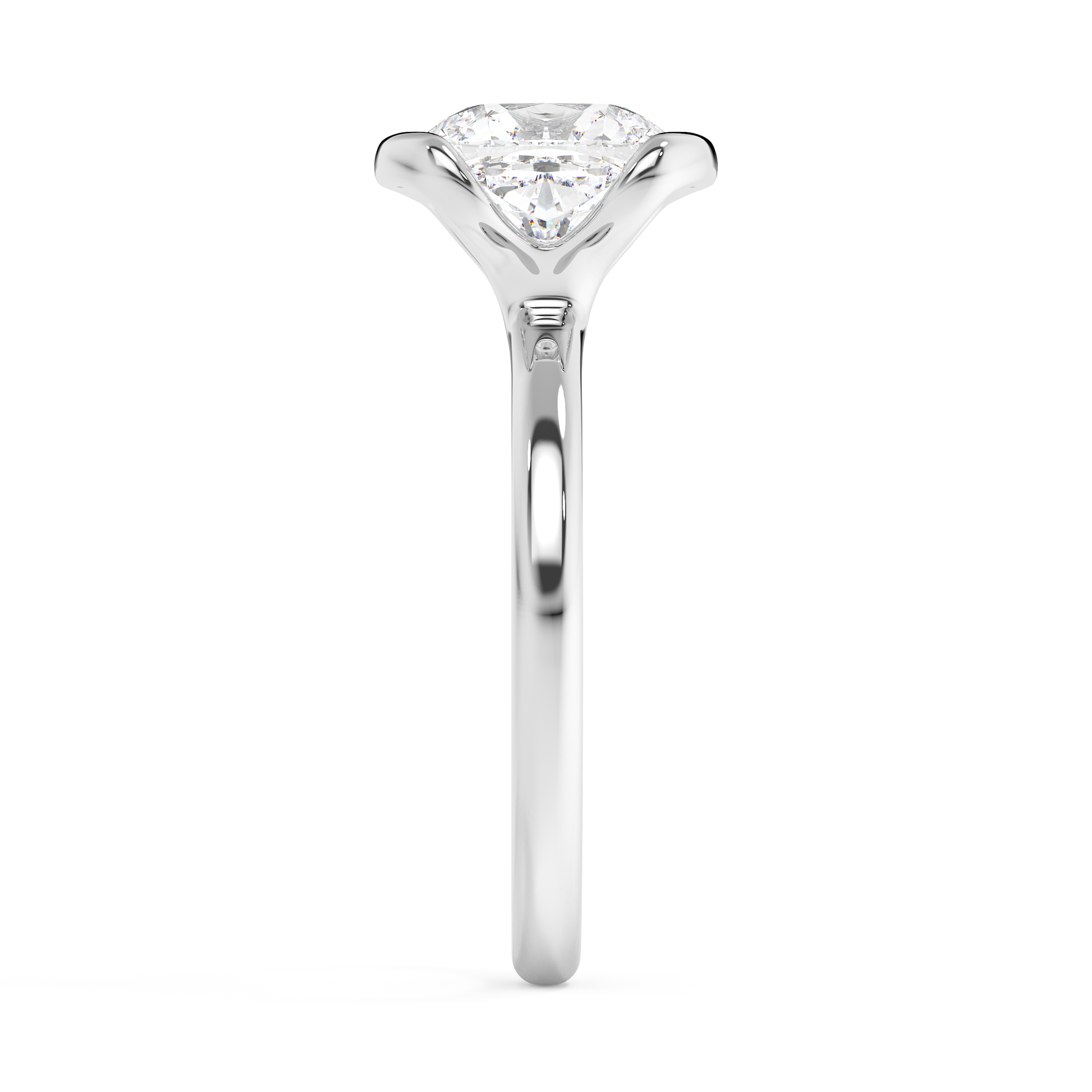 Emerald Solitaire Lab Grown Diamond Engagement Ring