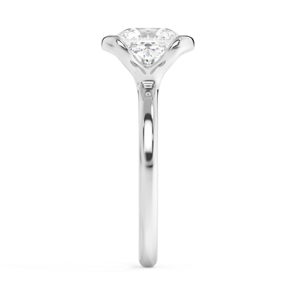 Emerald Solitaire Lab Grown Diamond Engagement Ring