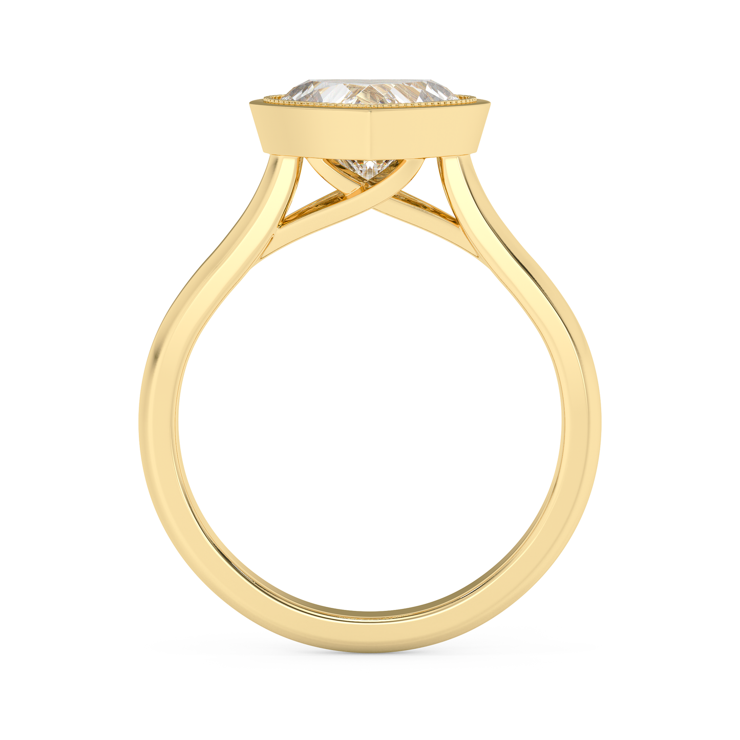 Emerald Solitaire Lab Grown Diamond Engagement Ring