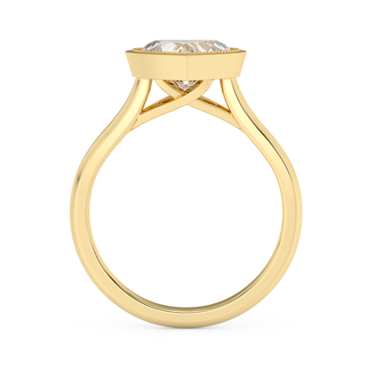 Emerald Solitaire Lab Grown Diamond Engagement Ring
