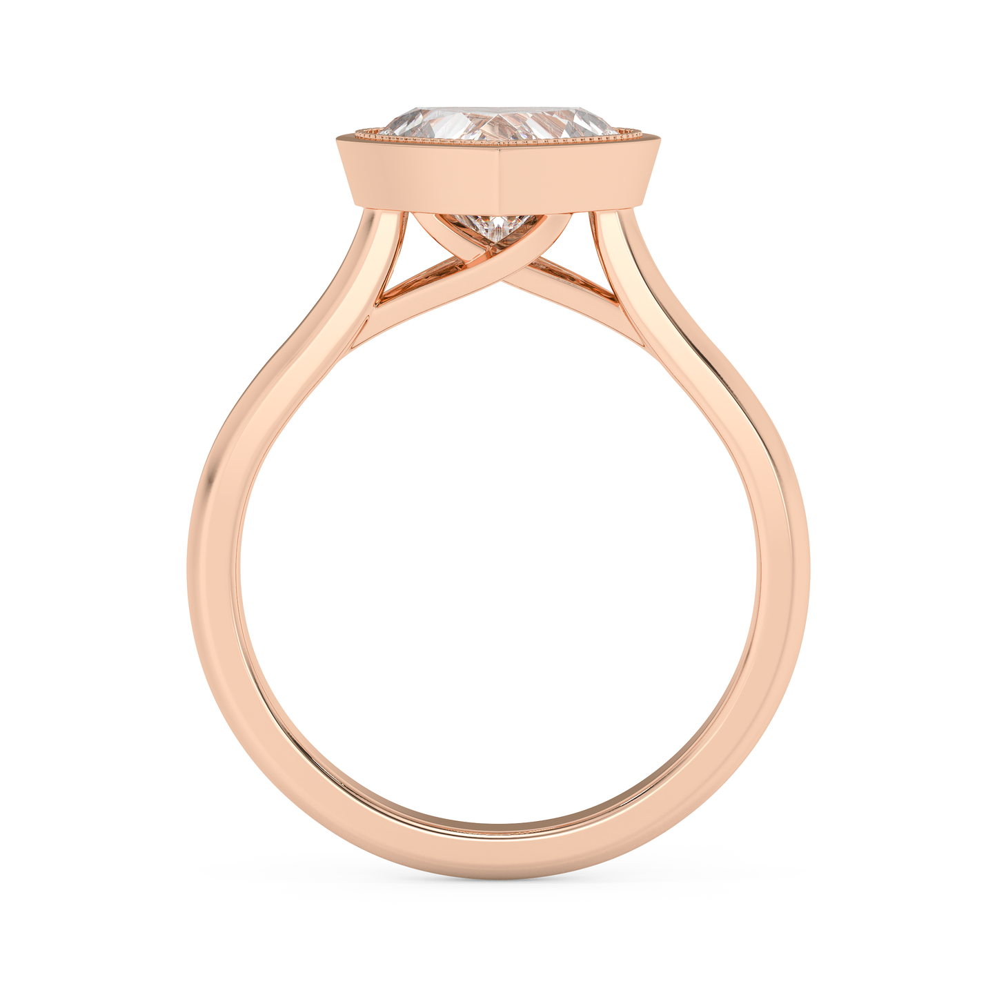 Emerald Solitaire Lab Grown Diamond Engagement Ring