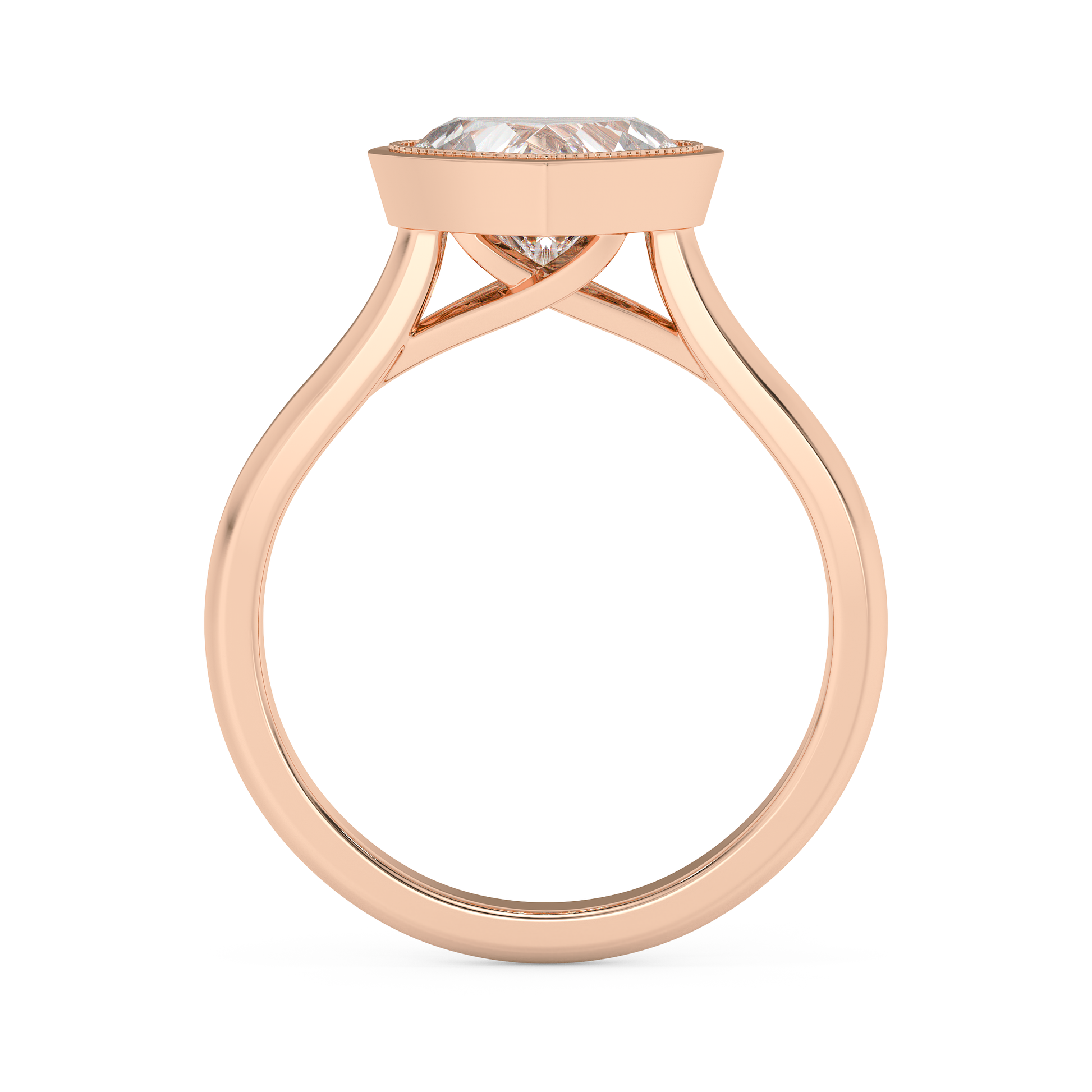 Emerald Solitaire Lab Grown Diamond Engagement Ring