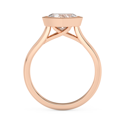 Emerald Solitaire Lab Grown Diamond Engagement Ring
