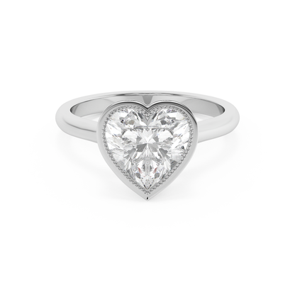 Emerald Solitaire Lab Grown Diamond Engagement Ring