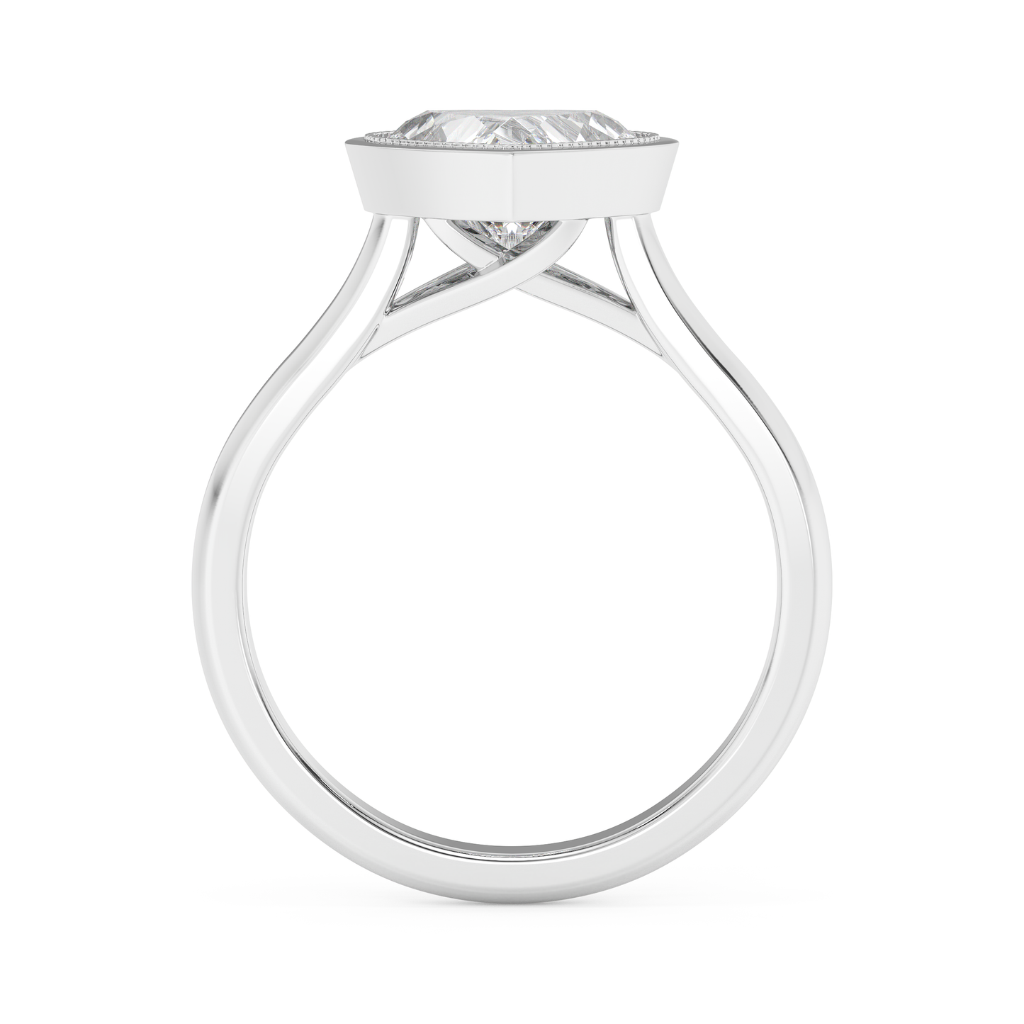 Emerald Solitaire Lab Grown Diamond Engagement Ring