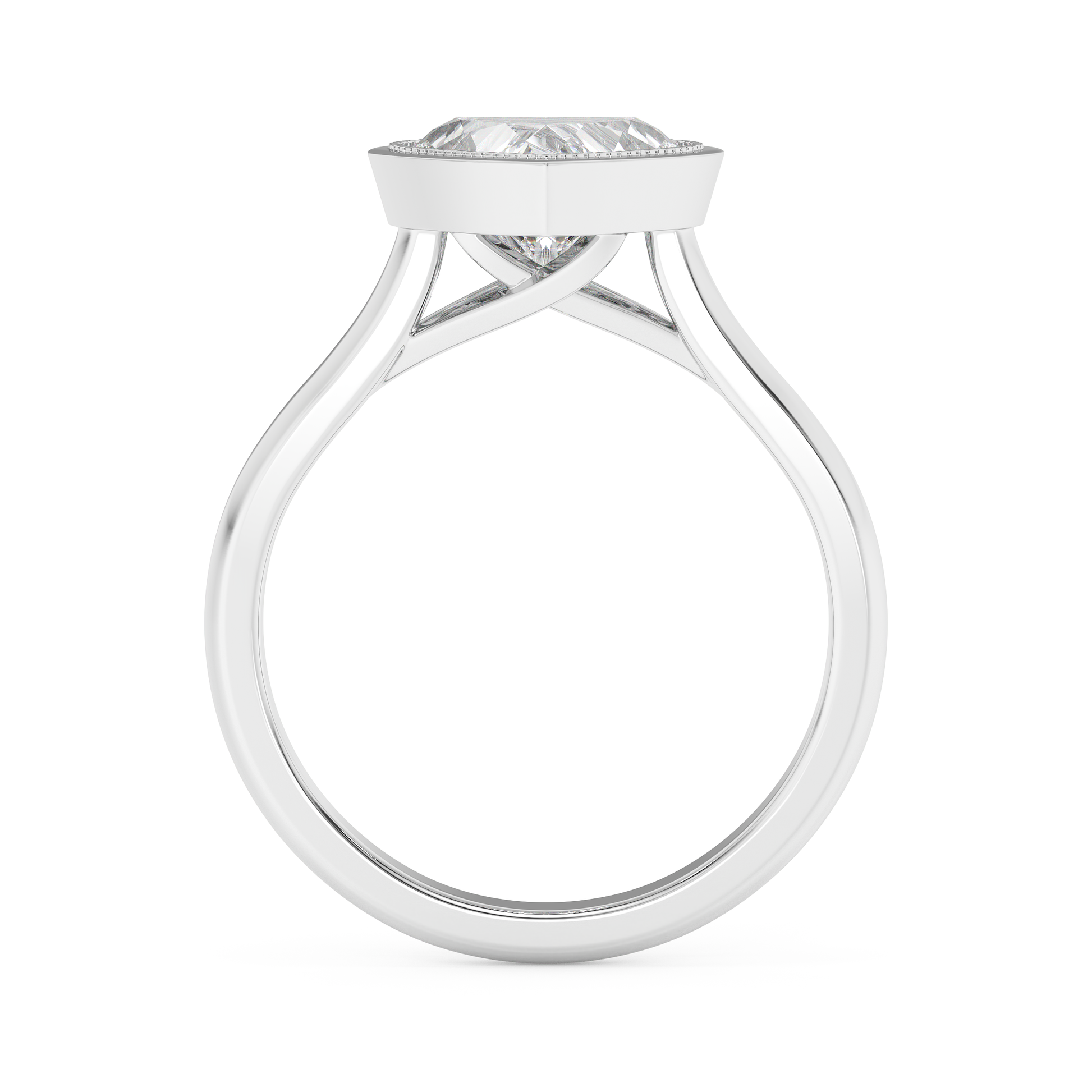 Emerald Solitaire Lab Grown Diamond Engagement Ring
