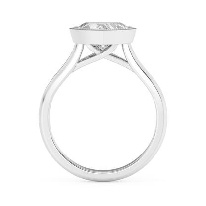 Emerald Solitaire Lab Grown Diamond Engagement Ring