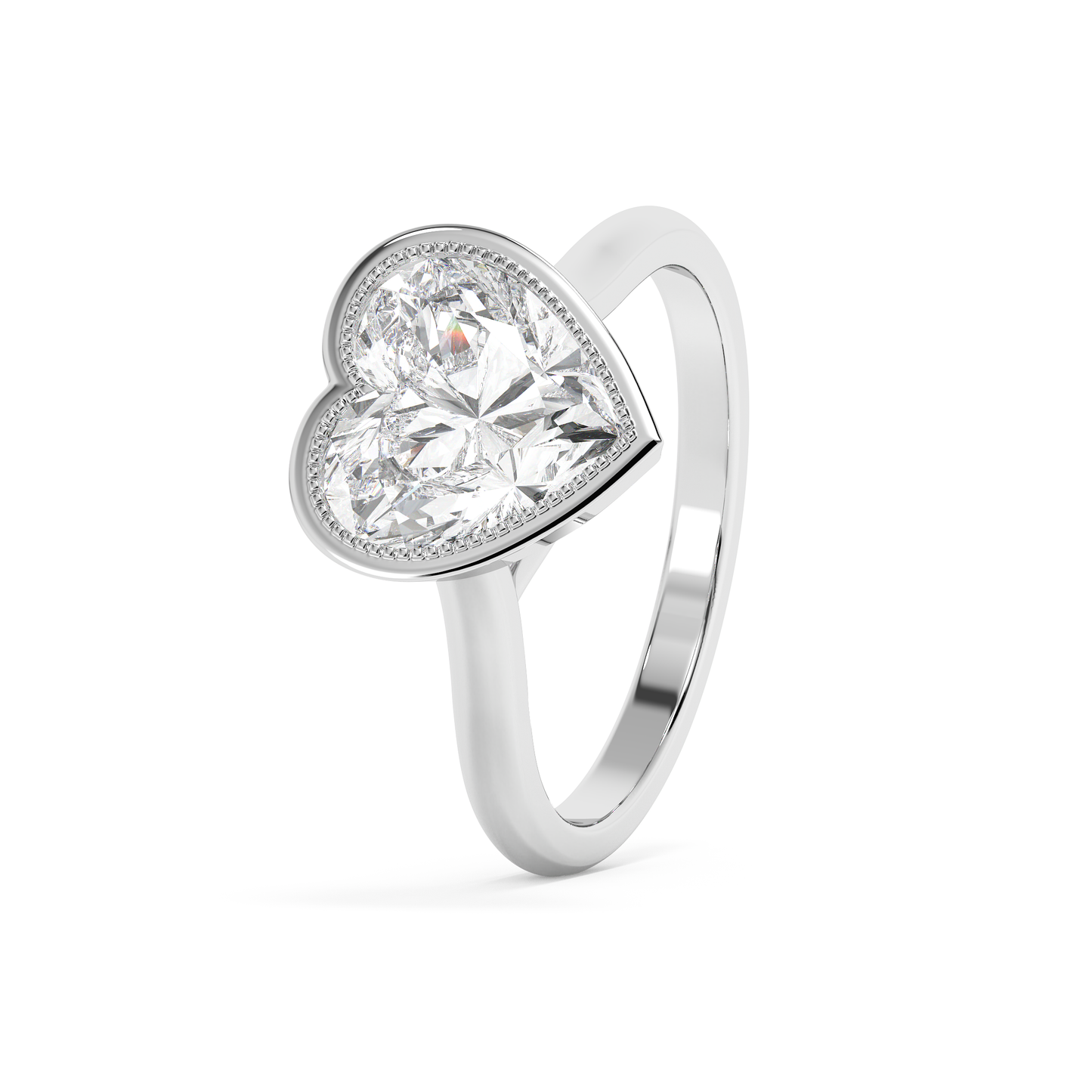Emerald Solitaire Lab Grown Diamond Engagement Ring
