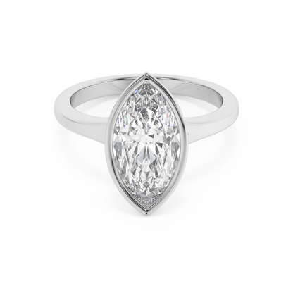 Emerald Solitaire Lab Grown Diamond Engagement Ring