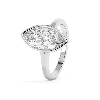 Emerald Solitaire Lab Grown Diamond Engagement Ring