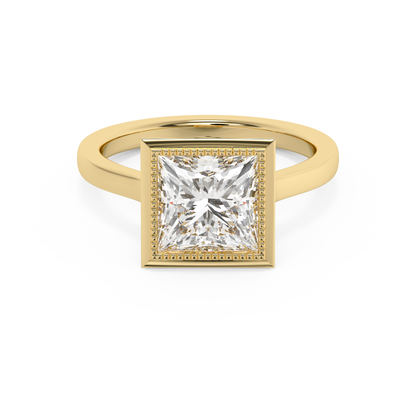 Emerald Solitaire Lab Grown Diamond Engagement Ring
