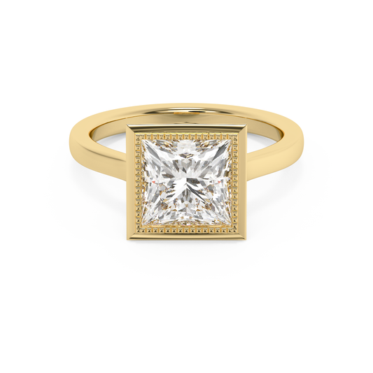 Emerald Solitaire Lab Grown Diamond Engagement Ring