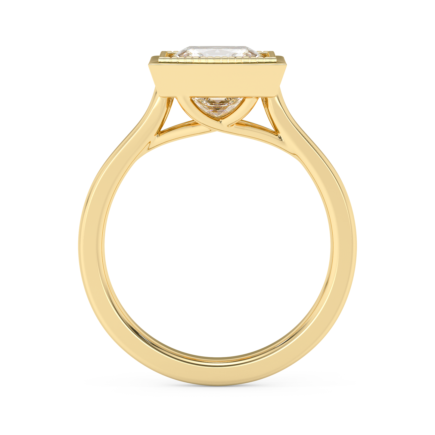Emerald Solitaire Lab Grown Diamond Engagement Ring