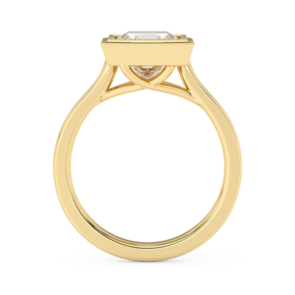 Emerald Solitaire Lab Grown Diamond Engagement Ring