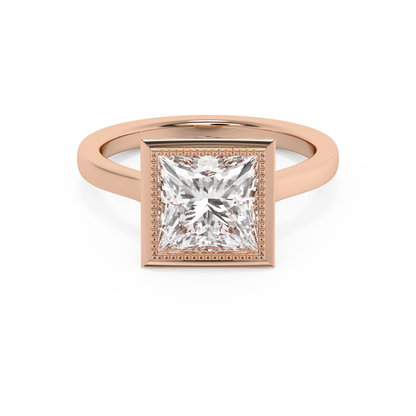 Emerald Solitaire Lab Grown Diamond Engagement Ring