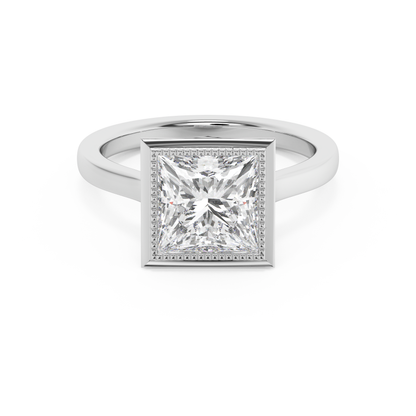 Emerald Solitaire Lab Grown Diamond Engagement Ring