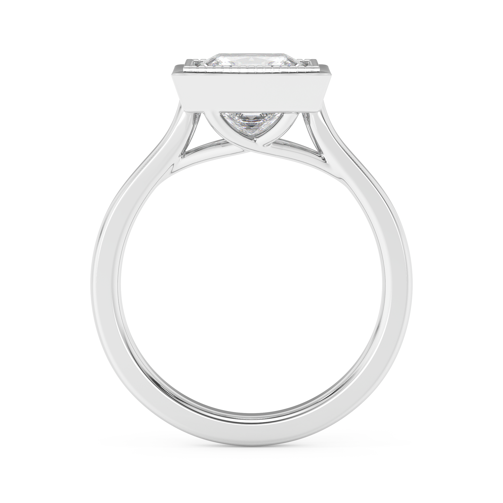 Emerald Solitaire Lab Grown Diamond Engagement Ring