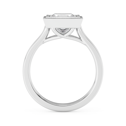 Emerald Solitaire Lab Grown Diamond Engagement Ring