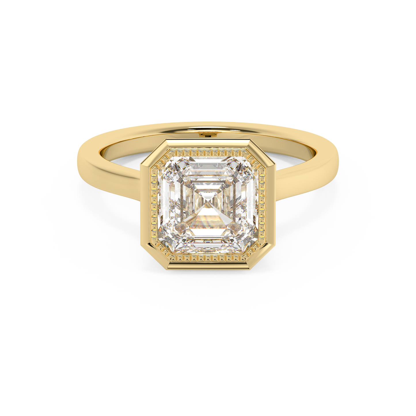 Emerald Solitaire Lab Grown Diamond Engagement Ring