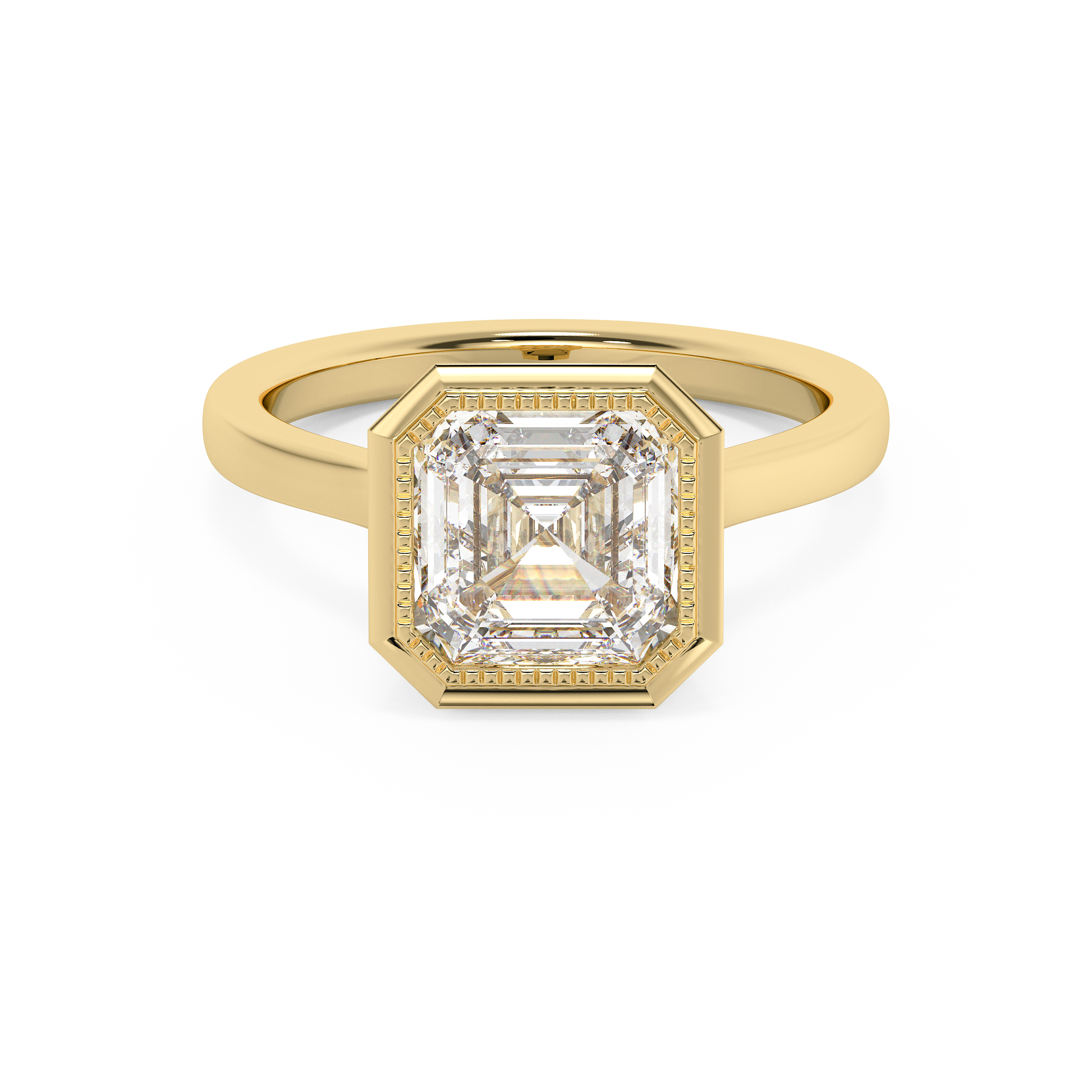 Emerald Solitaire Lab Grown Diamond Engagement Ring