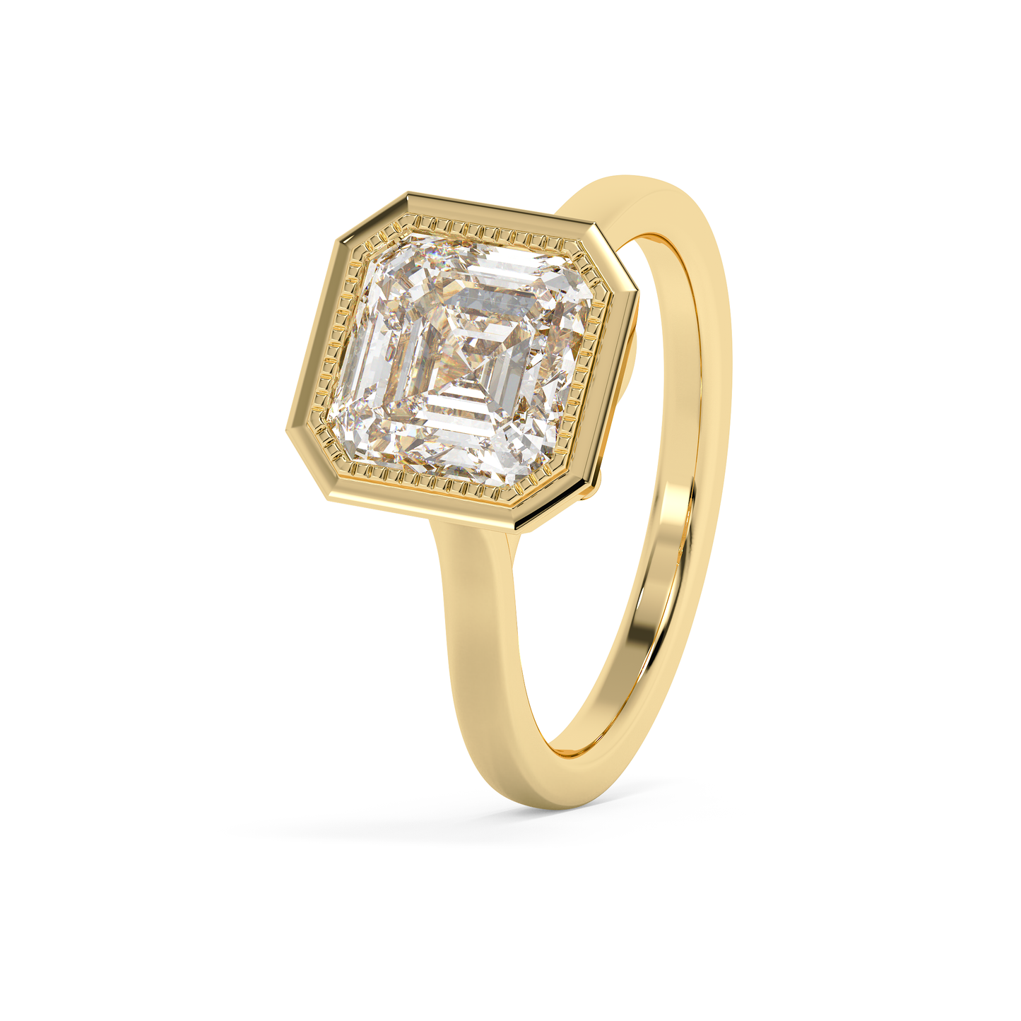 Emerald Solitaire Lab Grown Diamond Engagement Ring