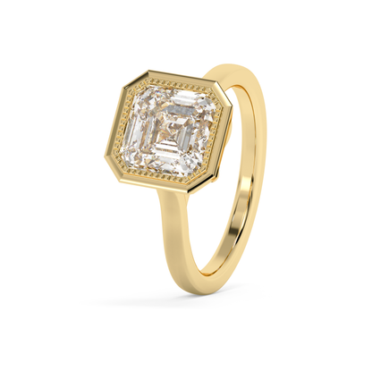 Emerald Solitaire Lab Grown Diamond Engagement Ring