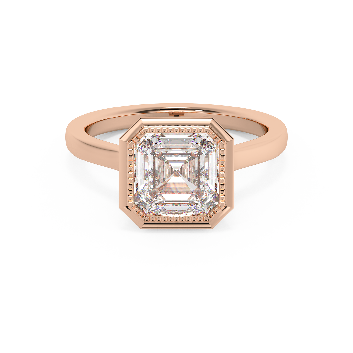 Emerald Solitaire Lab Grown Diamond Engagement Ring