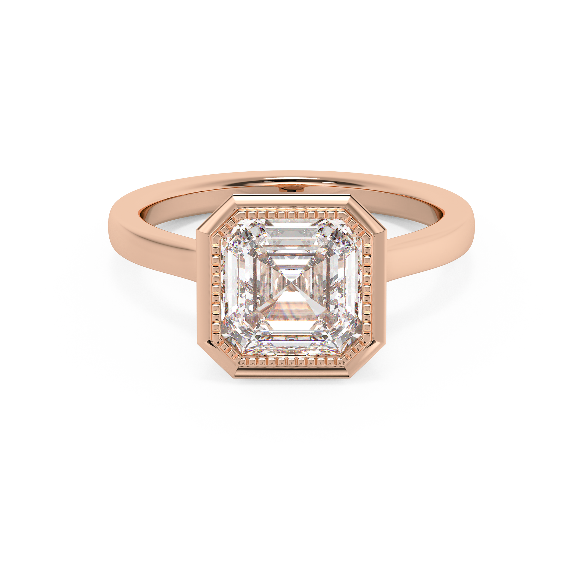 Emerald Solitaire Lab Grown Diamond Engagement Ring
