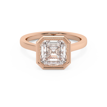 Emerald Solitaire Lab Grown Diamond Engagement Ring