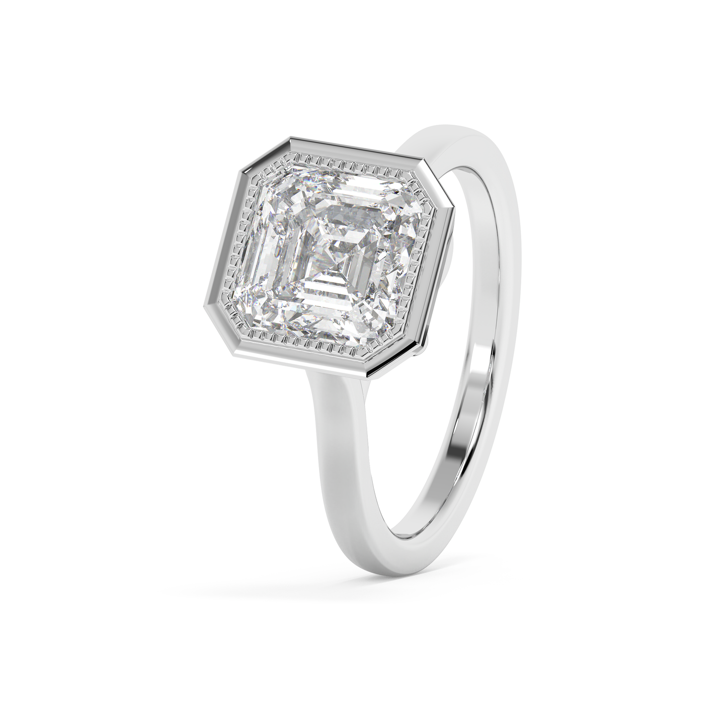 Emerald Solitaire Lab Grown Diamond Engagement Ring