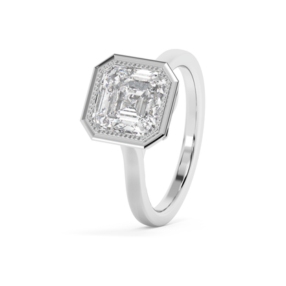 Emerald Solitaire Lab Grown Diamond Engagement Ring