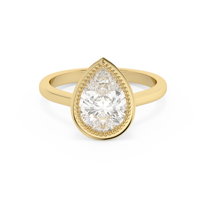 Emerald Solitaire Lab Grown Diamond Engagement Ring