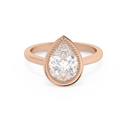 Emerald Solitaire Lab Grown Diamond Engagement Ring